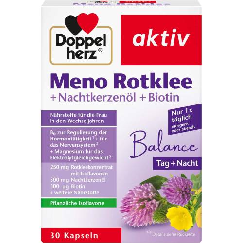 Doppelherz Meno Rotklee+Nachtkerzenöl+Biotin Kaps. 30 St