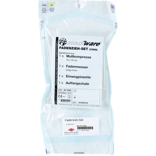 Fadenzieh Set steril m.Trennmesser+Pinzette+Tupfer 1 St