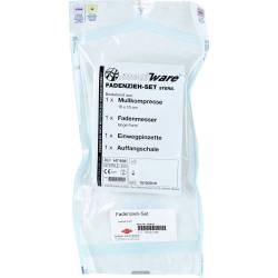 Fadenzieh Set steril m.Trennmesser+Pinzette+Tupfer 1 St