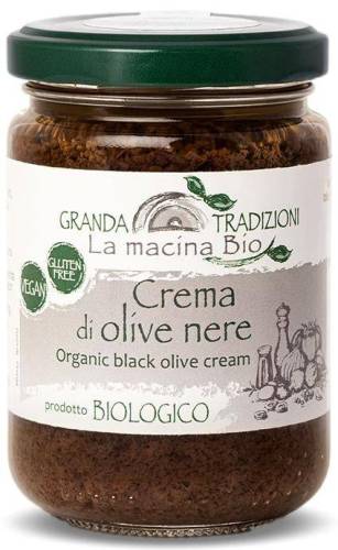 Crema din masline negre, eco-bio, 130 g, La Macina Bio