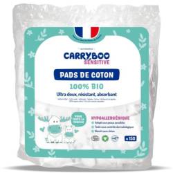 Dischete din bumbac dreptunghiulare, eco-bio, 150 bucati, Carryboo