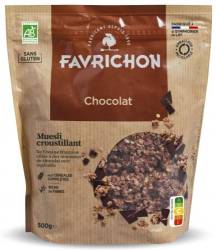 Musli crocant cu ciocolata, eco-bio, 450 g, Favrichon