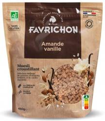 Musli crocant cu migdale si vanilie, eco-bio, 450 g, Favrichon