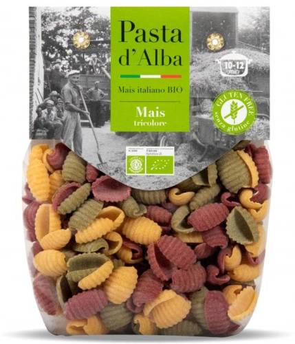 Paste tricolore gnocchetti din porumb, spanac si sfecla rosie, fara gluten, eco-bio, 250 g, Pasta d'Alba