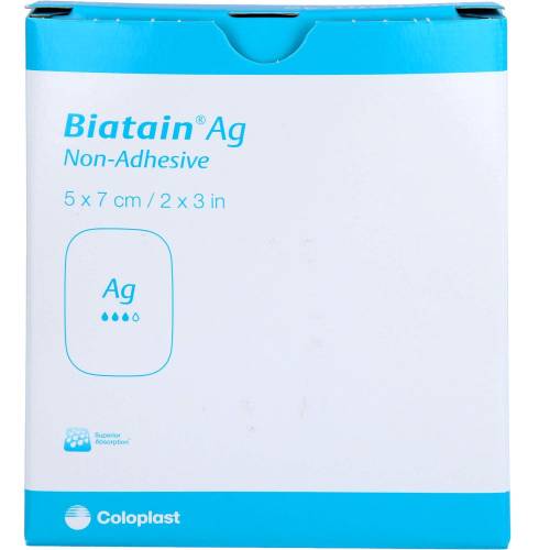 Biatain Ag Schaumverband 5x7 cm nicht haftend 5 St