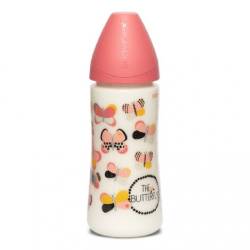 Biberon cu debit dens, fluture roz, Fusion, 360 ml, Suavinex