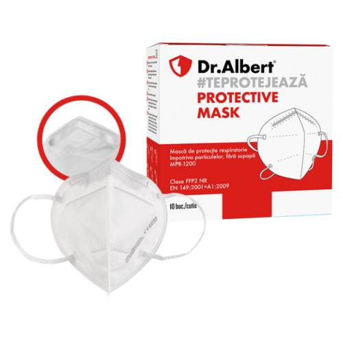 Masca protectie FFP2 fara supapa, 10 bucati, Dr. Albert