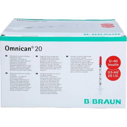 Omnican Insulinspr.0,5 ml U40 m.Kan.0,30x8 mm ein. 100 St