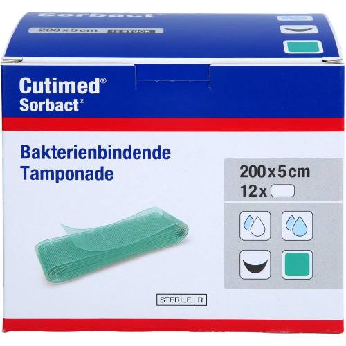 Cutimed Sorbact Tamponaden 5x200 cm 12 St