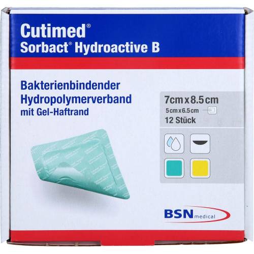 Cutimed Sorbact Hydroactive B Gel-V.7x8,5 cm haft. 12 St