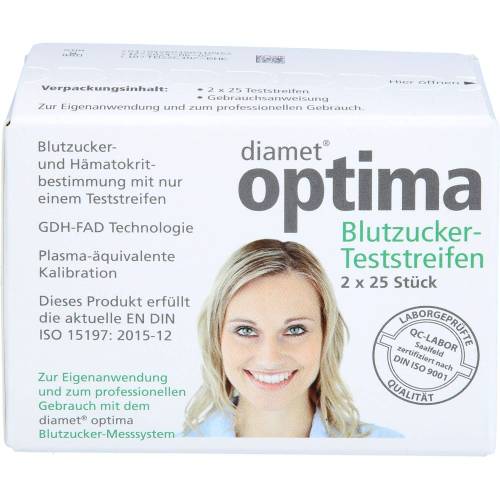 Diamet optima Blutzucker Teststreifen 2in1 50 St