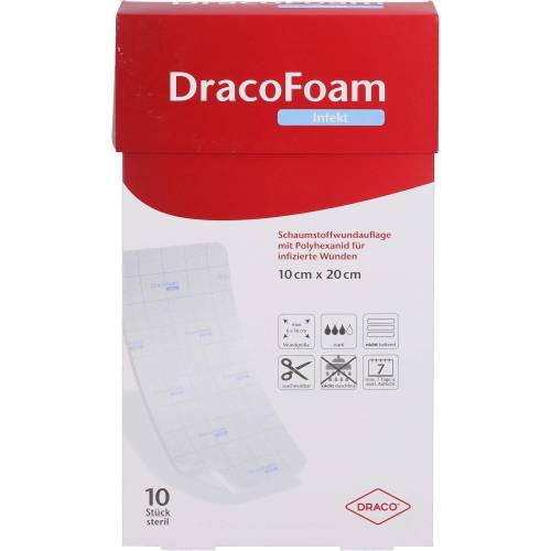 Dracofoam Infekt Schaumst.Wundauf.10x20 cm 10 St
