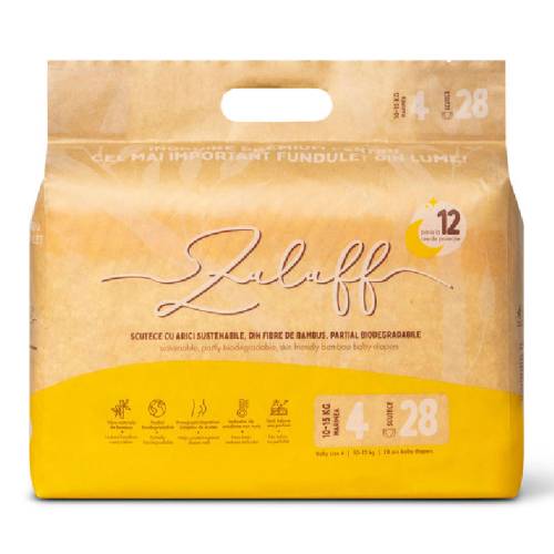 Scutece din bambus, marimea 4, 10-15 kg, 28 bucati, Zuluff