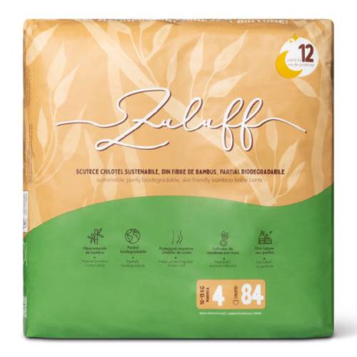 Scutece chilotei din bambus, marimea 4, 10-15kg, 84 bucati, Zuluff