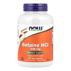 Betaina HCl, 648 mg, 120 capsule vegetale, Now Foods
