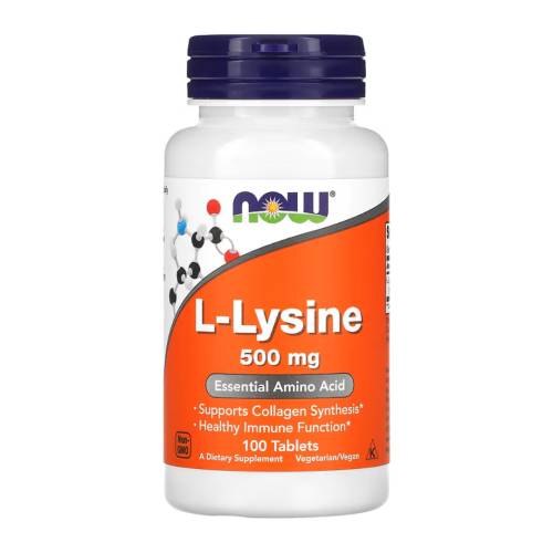 L-Lysine, 500 mg, 100 tablete, Now Foods
