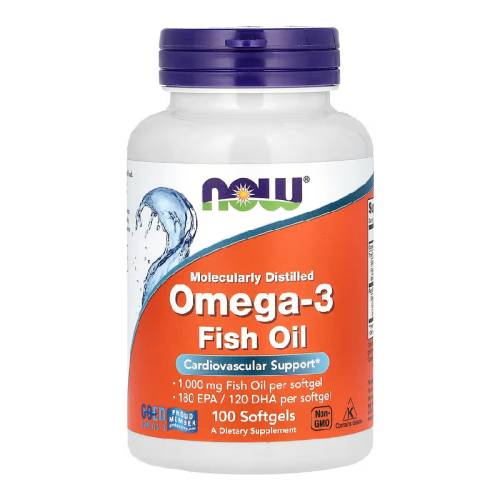 Omega 3, 1000 mg, 100 gelule moi, Now Foods