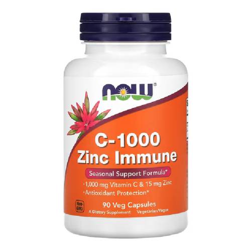 Vitamina C-1000 mg Cu Zinc Imune, 90 capsule vegetale, Now Foods