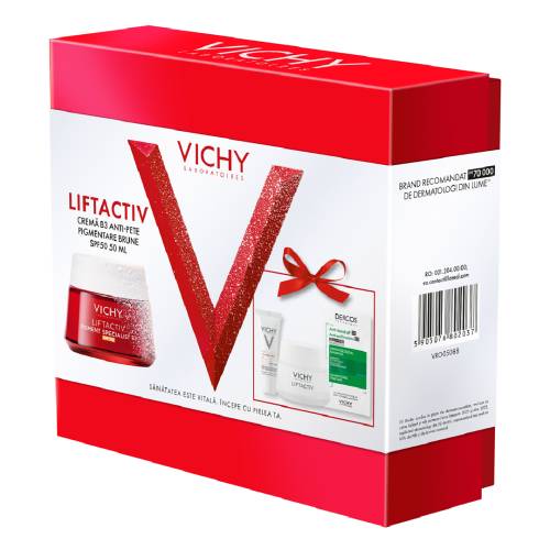 Trusa Xmas Crema cu SPF 50 Liftactiv Pigment Specialist B3, 50 ml, Vichy