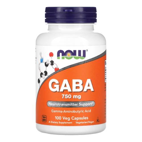 Gaba, 750 mg, 100 capsule vegetale, Now Foods