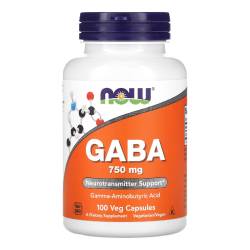 Gaba, 750 mg, 100 capsule vegetale, Now Foods