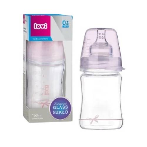 Lovi Biberon Sticla Diamond Glass Baby Shower – 150ml, Fete