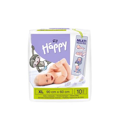 Aleze protectie pat Happy 90x60cm, 10 bucati, Bella Baby