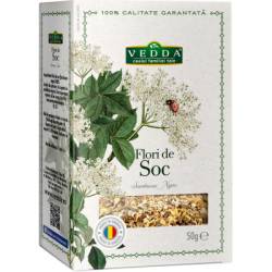 Ceai de flori de soc din plante intregi, 50g, Vedda
