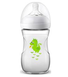 Biberon Natural SCF070/24 cu tetina debit lent Dinozaur, 260ml, Philips Avent