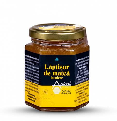 Laptisor de matca in miere 20%, 230g, Apicolscience
