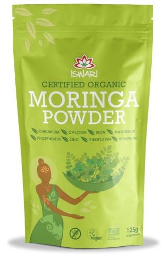 Moringa bio sub forma de pulbere, 125g, Iswari