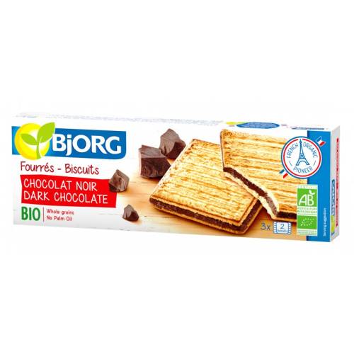 Biscuiti eco umpluti cu ciocolata neagra, 150g, Bjorg