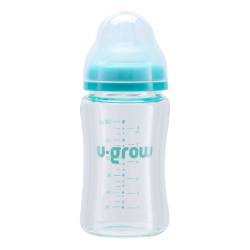 Pachet Biberon de sticla 180ml + Tentine 2 bucati, U-Grow