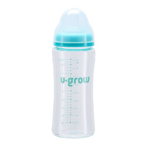 Pachet Biberon de sticla 260ml + Tentine 2 bucati, U-Grow