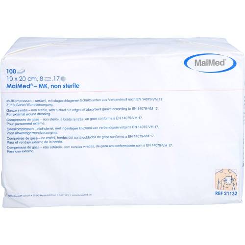 Mullkompressen 10x20 cm unsteril 8fach 100 St