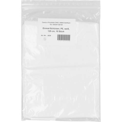 Schürze Einmal Pe weiß 125 cm unsteril 10 St