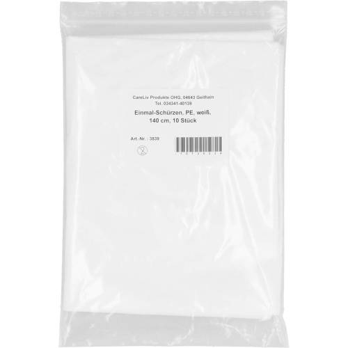 Schürze Einmal Pe weiß 140 cm unsteril 10 St