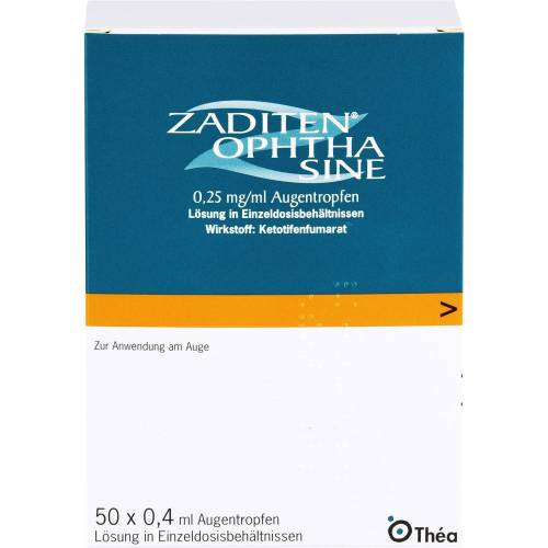 Zaditen ophtha sine 0,25 mg/ml Augentr.Einzeldos. 50 St