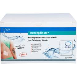 Duschpflaster 10x12 cm Transparentverband steril 50 St