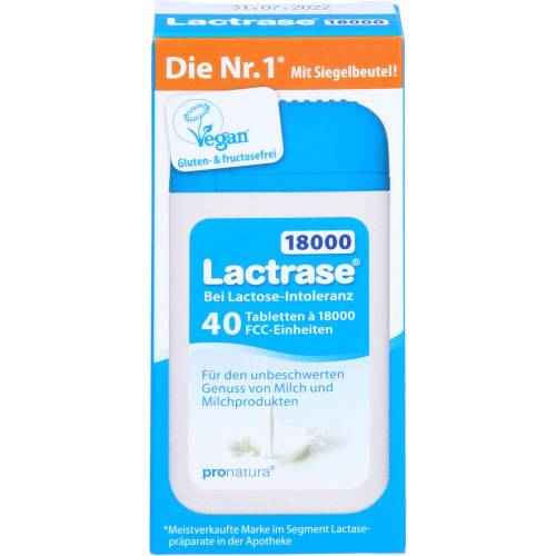 Lactrase 18.000 Fcc Tabletten teilbar im Spender 40 St