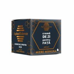 Crema de zi pentru fata cu miere de manuka si argan, 50ml - Apicol Science
