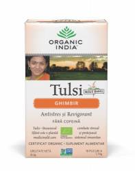 Ceai Tulsi cu Ghimbir -  Antistres Natural si Revigorant 18pl - ORGANIC INDIA