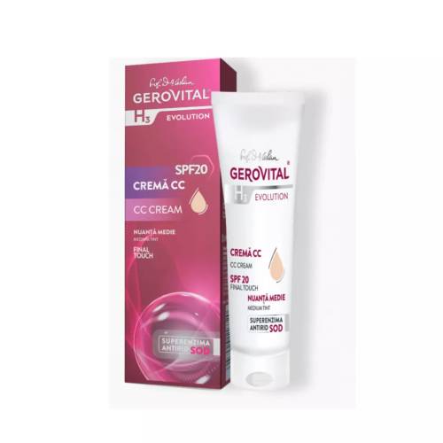 Gerovital H3 CC Cream SPF 20 Nuanta Medie – Ingrijire si Machiaj Natural