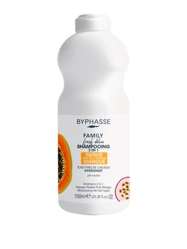 Sampon pentru toate tipurile de par 2 in 1 Family Fresh Delice, 750ml, Byphasse