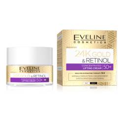 Crema pentru fata anti-rid 50+ cu retinol si aur 24K, 50ml, Eveline Cosmetics