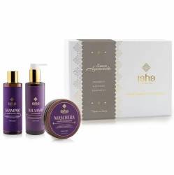 Set cadou ritual ayurvedic pentru par: sampon, balsam, masca - Isha