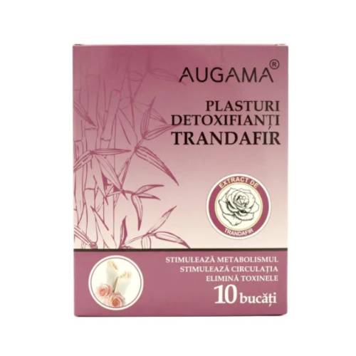 Plasturi detoxifianti cu trandafir Augama, 10x12 cm, 10 bucati