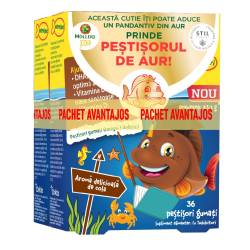 Pachet Pestisori gumati cu Omega-3 si aroma cola, 2*36 jeleuri, Moller's