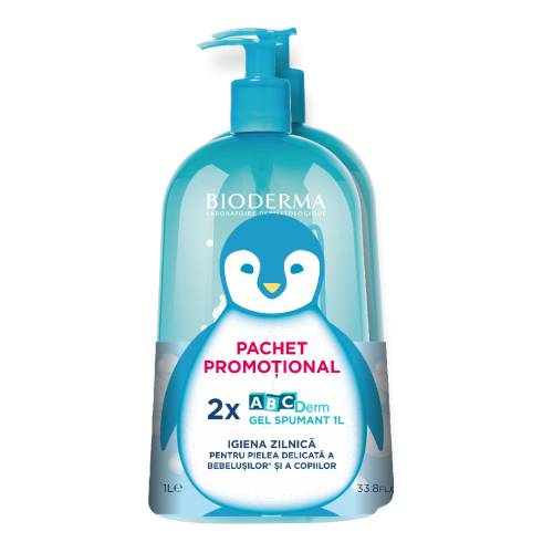 Pachet Gel spumant Bioderma ABCDerm, 2*1000ml, Bioderma