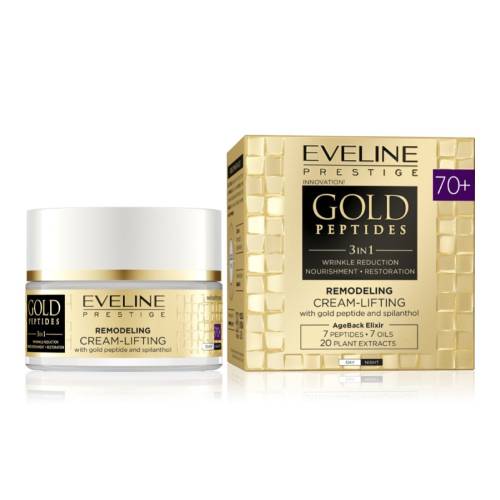 Crema pentru fata anti-rid 70+ regeneranta cu peptide pentru efect de lifting, 50ml, Eveline Cosmetics